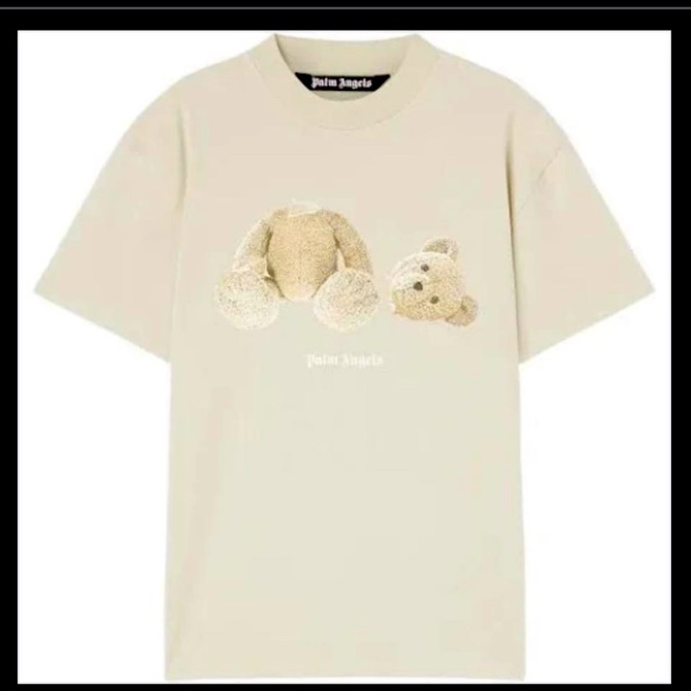 Mens Palm Angels Cream Teddy Bear T-shirt